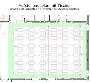 Aufstellungsplan mit Tischen